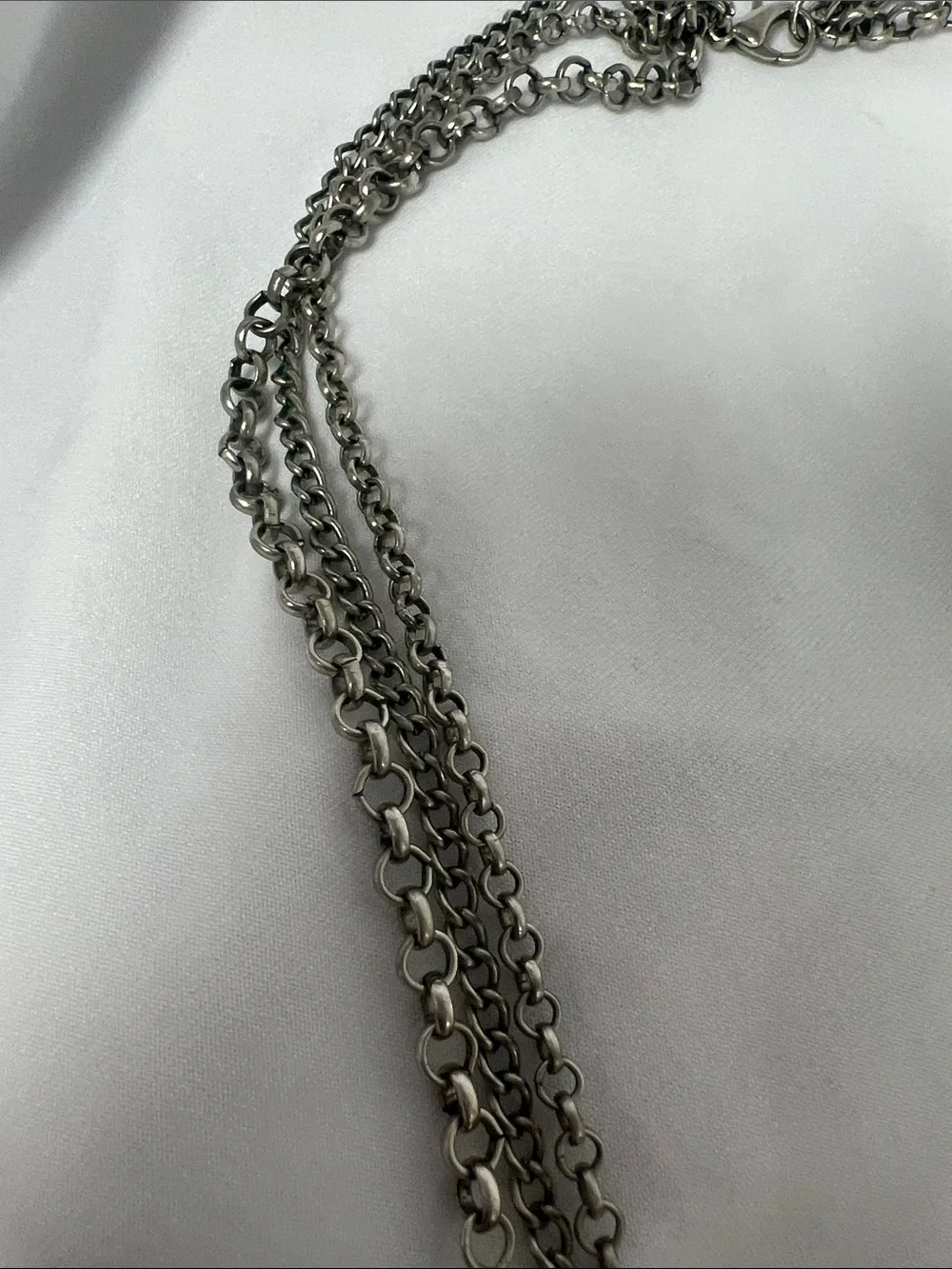Silver Multi-Strand Beaded Long Necklace - Women Jewelry